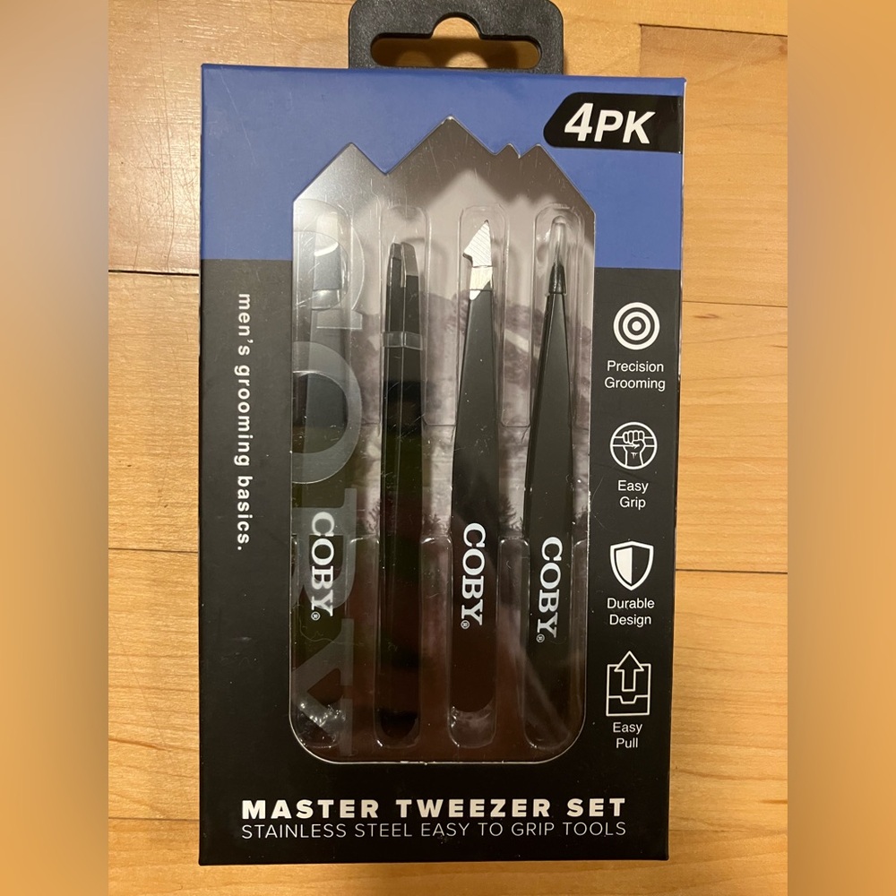 3/$20 NEW Coby Master Tweezer Set 4PK
